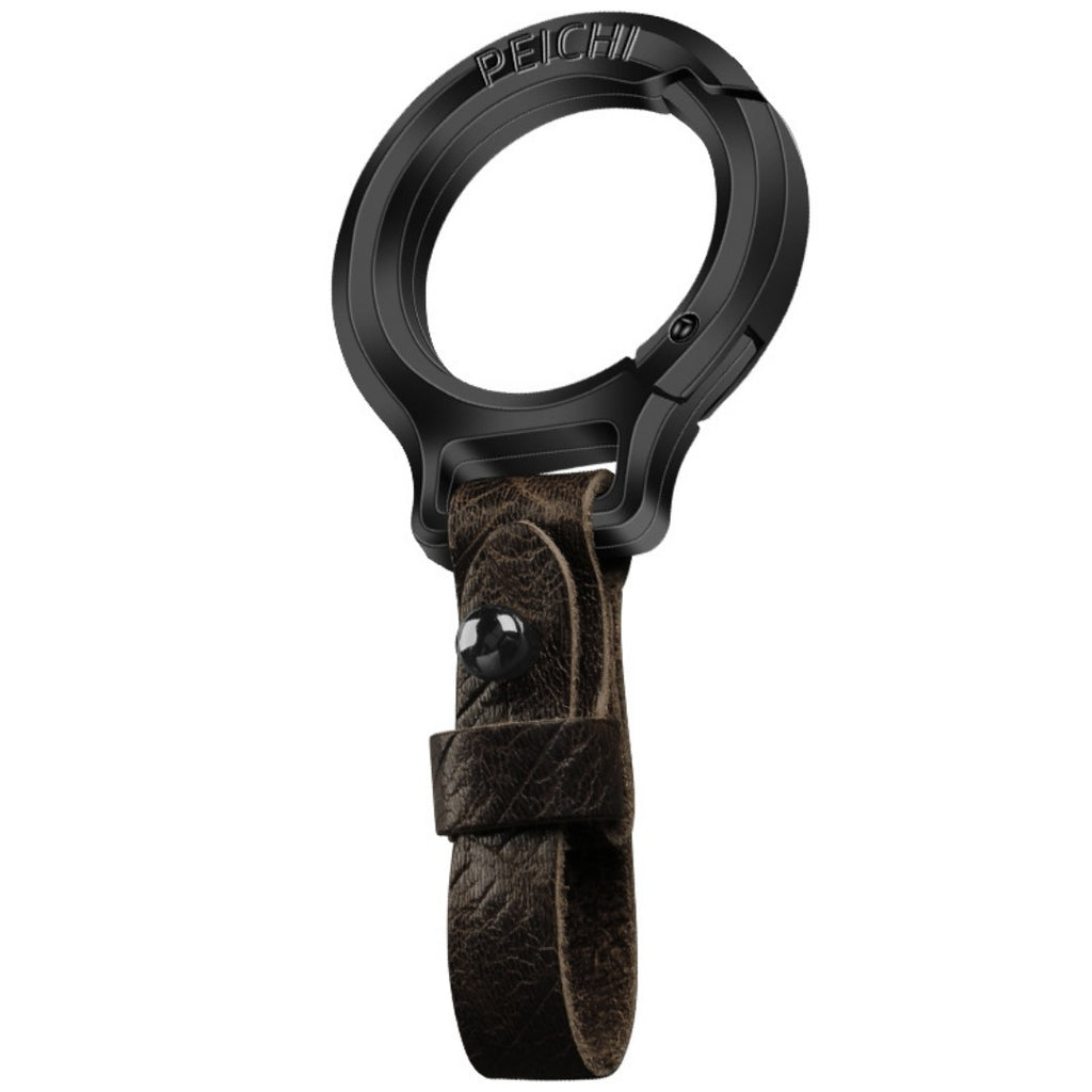 Porte-clés en cuir de vachette pleine fleur et alliage de zinc