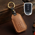 Carsine Toyota Yaris Vios Leather Car Key Cover 2,3 Button Brown / 3 Button