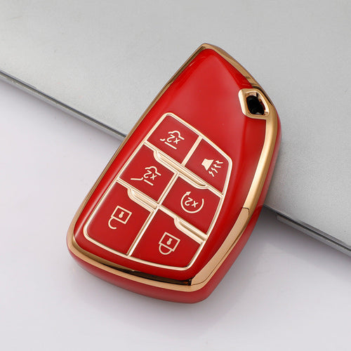 Carsine Chevrolet GMC Car Key Case Golden Edge Red / Key case