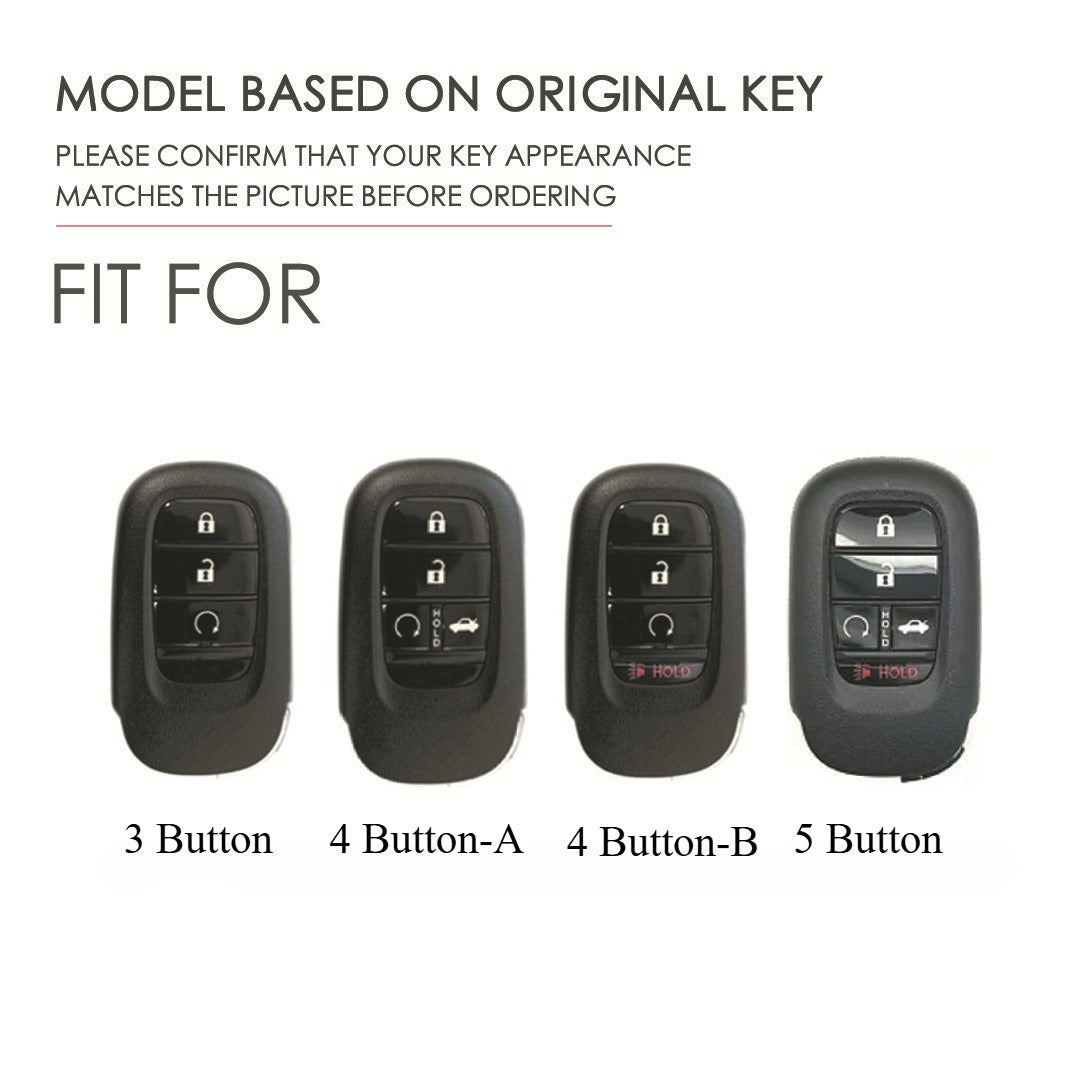 Carsine Honda Leather Car Key Cover 3,4,5 Button Black / 3 Button