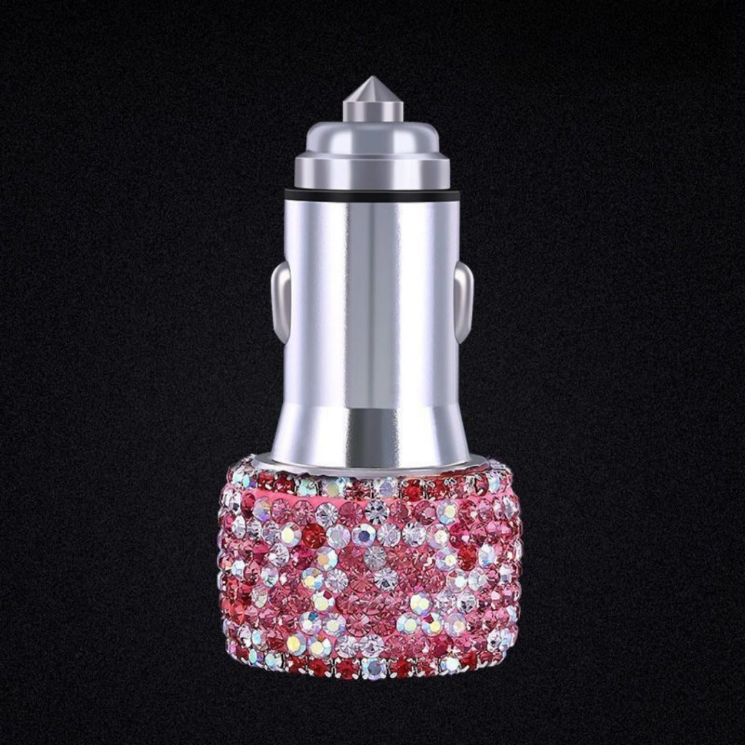 Car Rhinestone Charging Set