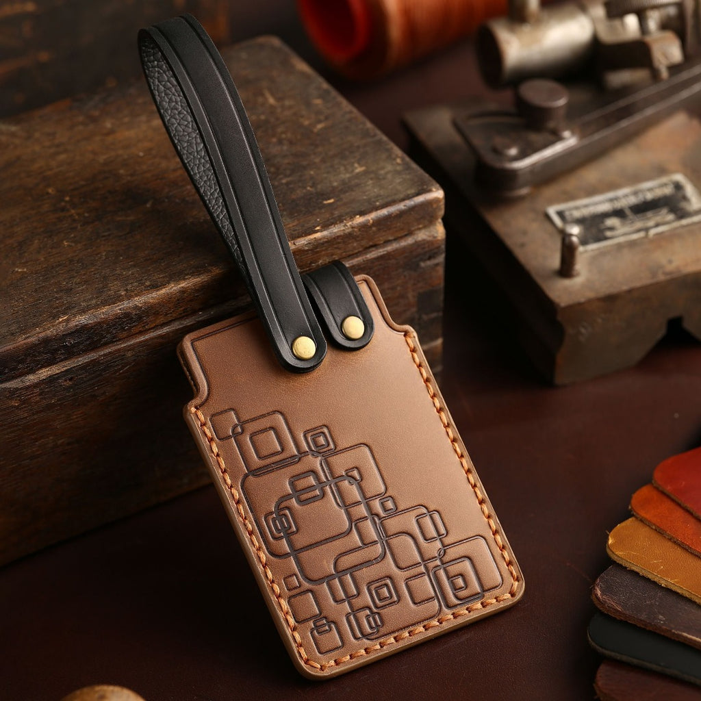 Carsine Buick Card Leather Car Key Cover Brown