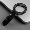 Carsine Top layer cowhide zinc alloy keychain Black / Black