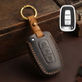 Carsine Hyundai Ix35 Sonata 8 Kia K2 K5 Leather Car Key Cover 3,4 Button Black / 3 Button