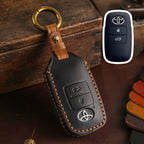 Carsine Toyota Yaris Leather Car Key Cover 2,3 Button Black / 3 Button