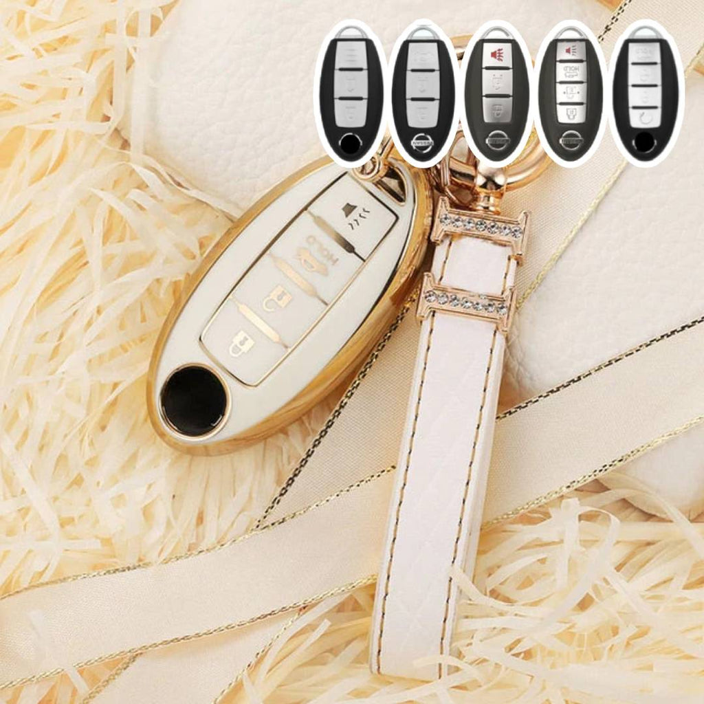 Nissan Car Key Case Golden Edge