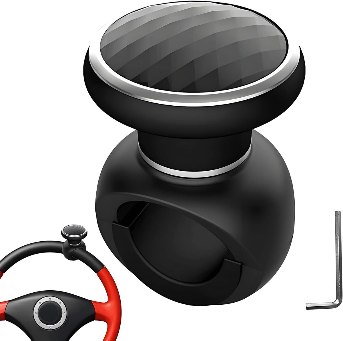 Steering Wheel Knob, Car Steering Wheel Grip Aid, Ball Handle Power Assister Knob Universal Car Wheel Spinner for Cars, Semi Truck, Forklifts, Tractors, Boat, and Golf Cart