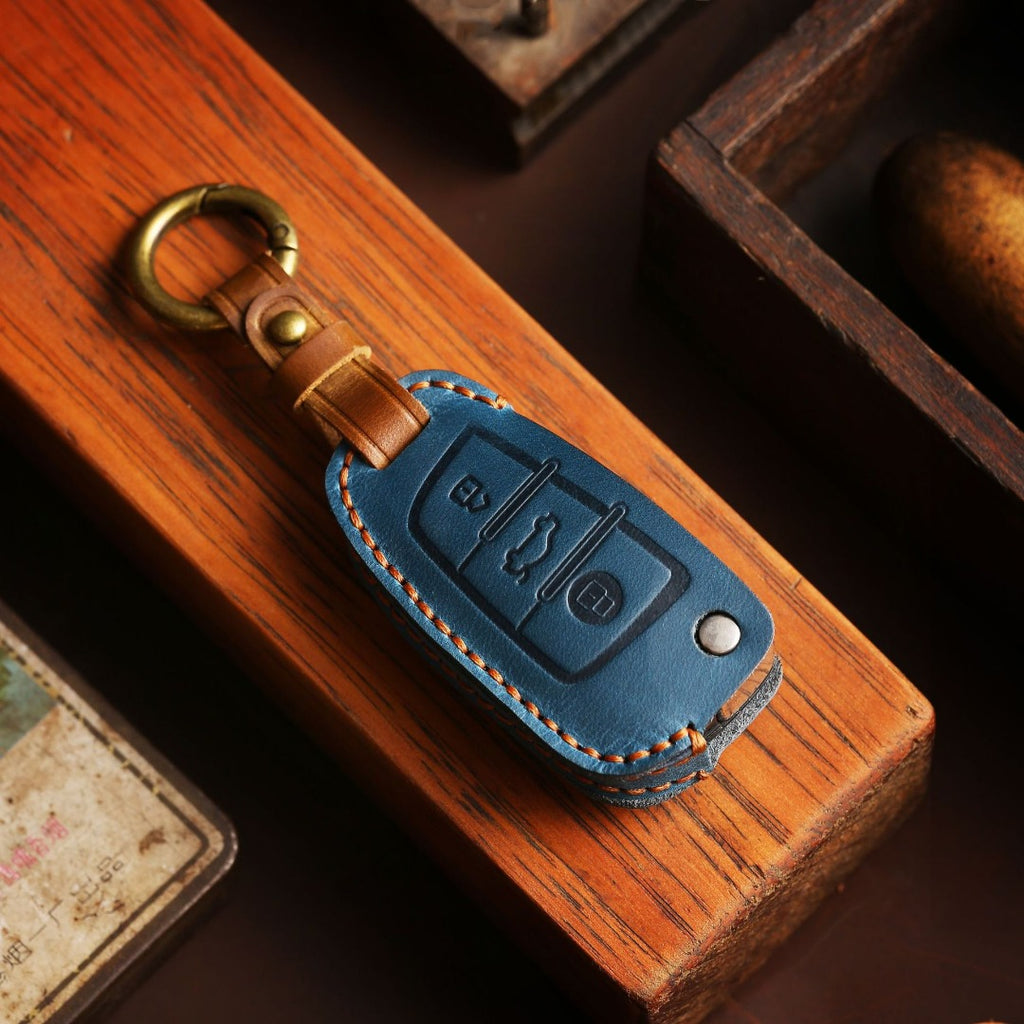 Audi A4L Q3 A3 Leder-Autoschlüsselhülle