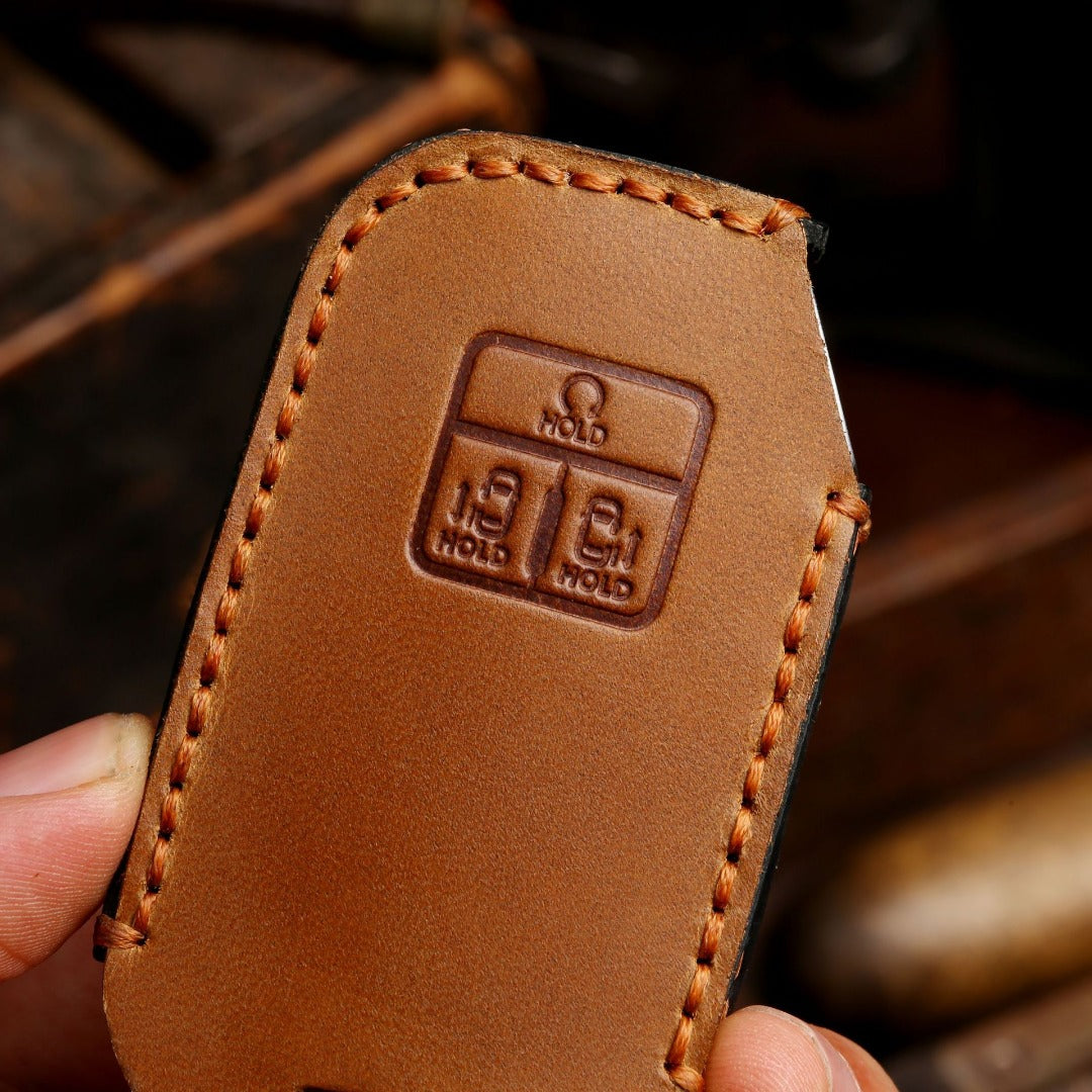 Étui de clé de voiture en cuir pour Kia Carnival