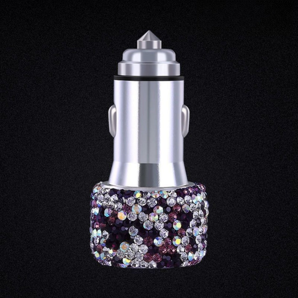 Car Rhinestone Charging Set