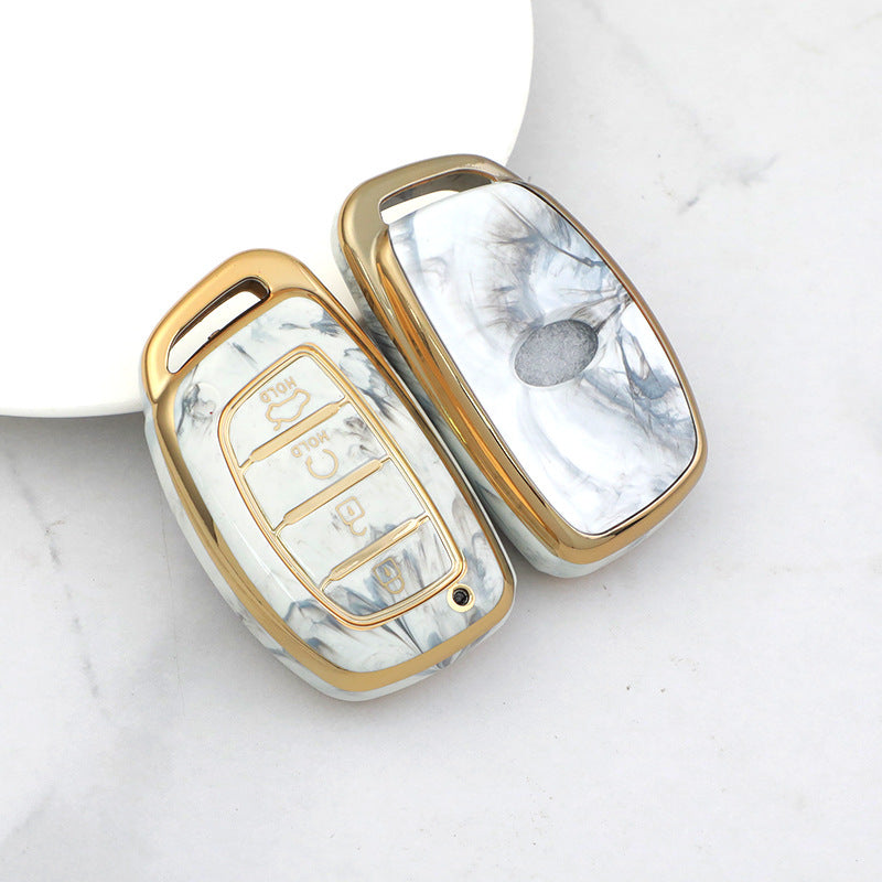 Carsine Hyundai Car Key Case Gold Inlaid With Jade Grey / Key case