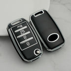 Carsine Kia Car Key Cover Silver Edge Black / Key case