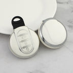 Carsine BMW Mini Car Key Cover Silver Edge White / Key case