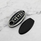 Carsine Nissan Car Key Cover Silver Edge Black / Key case
