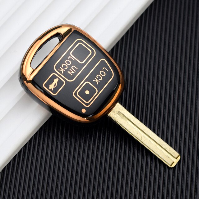 Carsine Toyota Car Key Case Golden Edge Black / Key case