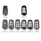 Étui en cuir pour clé de voiture (2, 3, 4 ou 5 boutons) compatible avec les Ford Focus, Explorer, Kuga, Sharp, Aviator, Lincoln Mondeo, Edge, F-150, Raptor et autres pick-ups.
