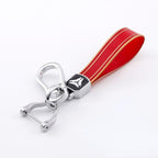 Carsine Leather Key Strap Golden Edge Red