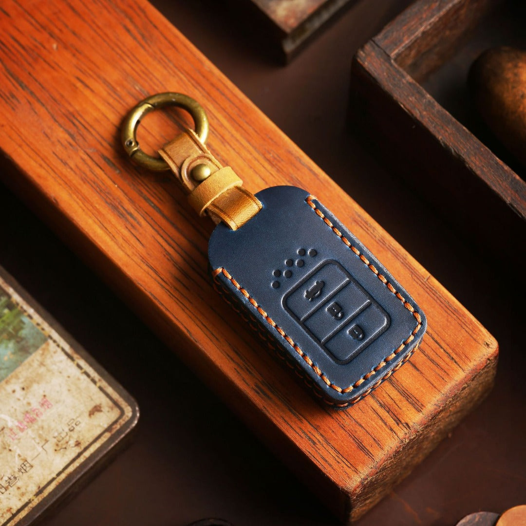 Étui de clé de voiture en cuir pour Honda CRV, Lingpai, XRV, Civic, Odyssey, Elysion, Accord, Guandao et Fit (2, 3, 4, 5, 6 boutons).