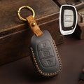 Carsine Hyundai Elantra IX25 Festa IX35 Verna Leather Car Key Cover 3 Button Black / 3 Button-A
