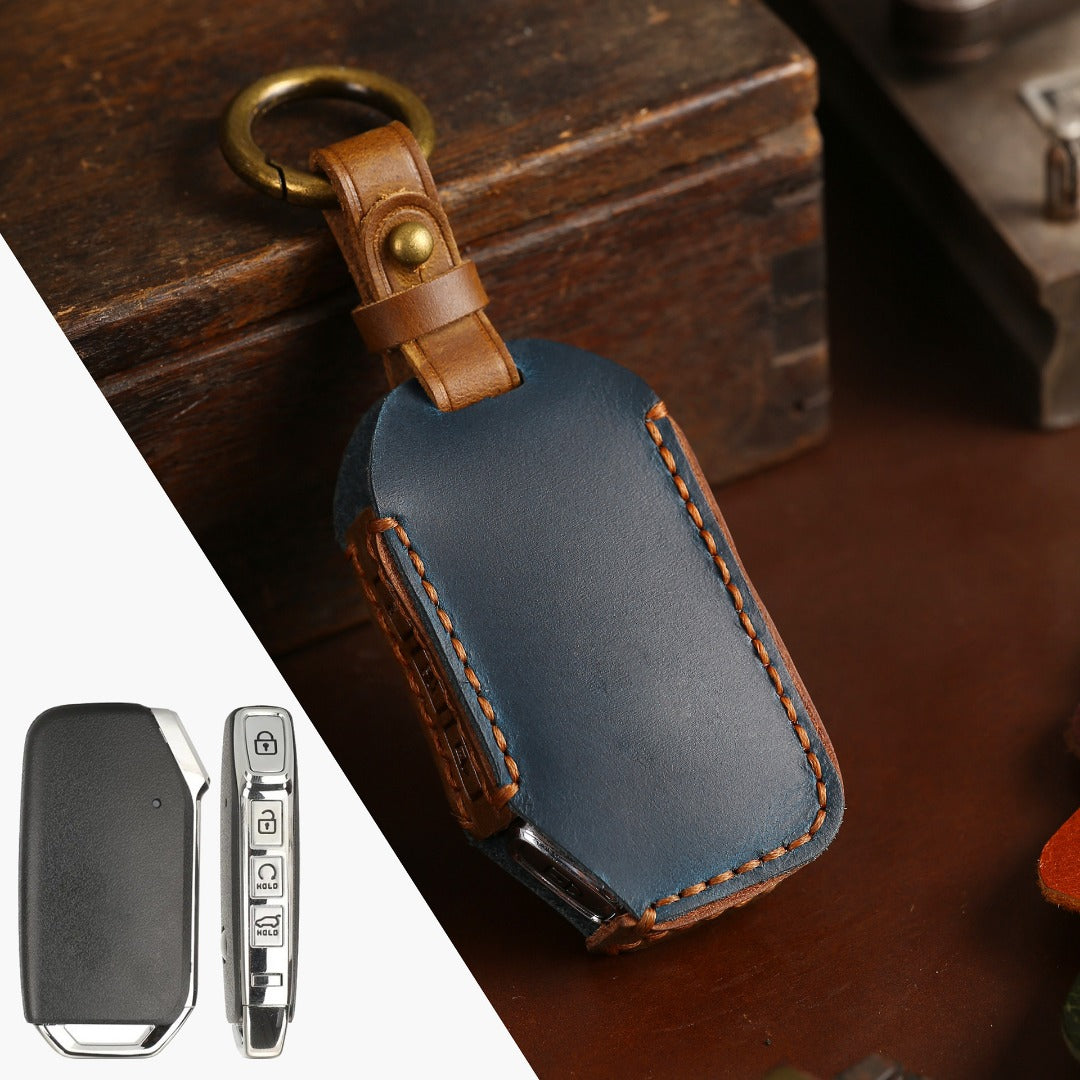 Étui de clé de voiture en cuir Kia