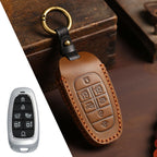 Carsine Hyundai STARIA SONATA Leather Car Key Cover 3,4,5,7 Button Brown / 7 Button