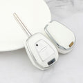 Carsine Isuzu Car Key Case Silver Edge White