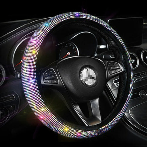 Carsine Rhinestone Steering Wheel Cover Multiple Colors / 14.96 in / 38cm
