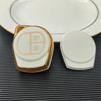 Carsine Suzuki Car Key Case Golden Edge Gold white