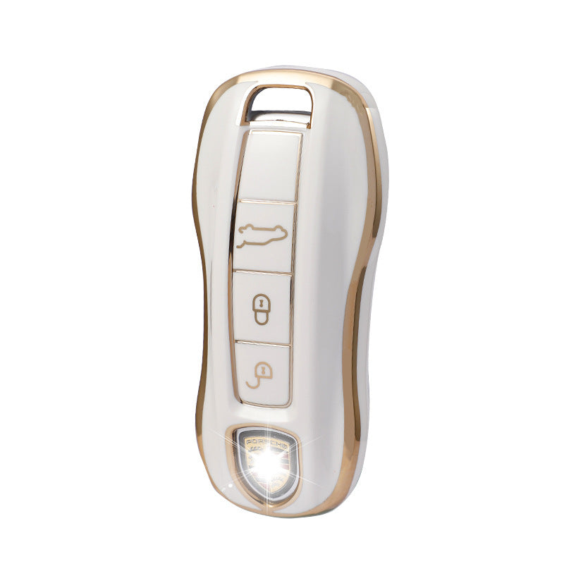Carsine Porsche Car Key Case Golden Edge