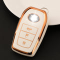 Carsine Toyota Car Key Case Golden Edge 3 Buttons / White / Key case