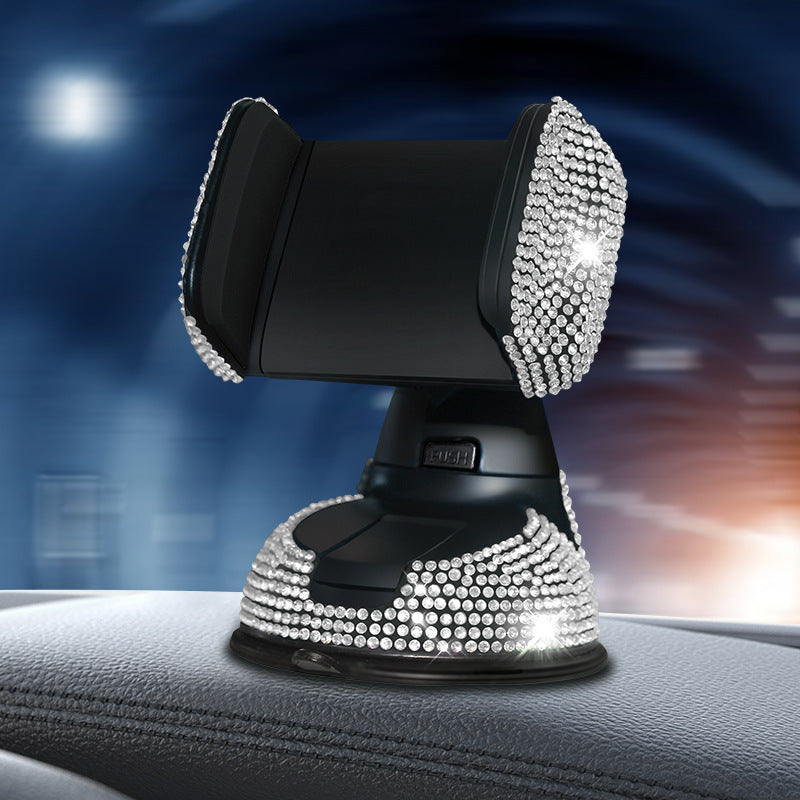 Carsine Rhinestone Car Phone Holder White