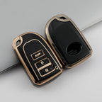 Carsine Toyota Car Key Case Golden Edge 3 Buttons / Black / Key case