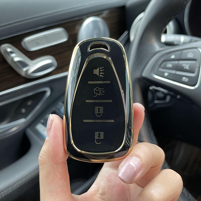 Carsine Chevrolet Car Key Case Golden Edge Black / Key case