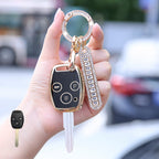 Carsine Honda Car Key Case Golden Edge 3 Buttons / Black / Key case + O chain